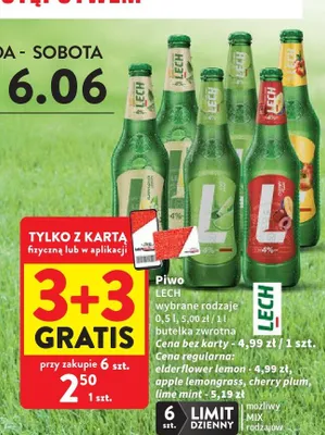Piwo Lech Lime Mint promocja w Intermarche