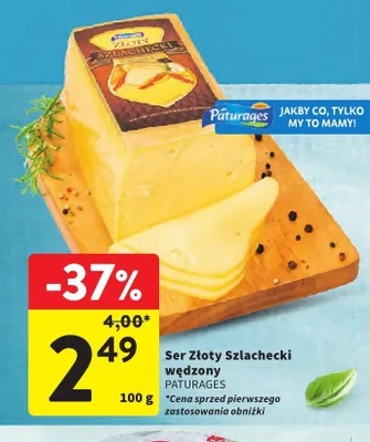Ser Złoty Szlachecki wędzony Paturages promocja w Intermarche
