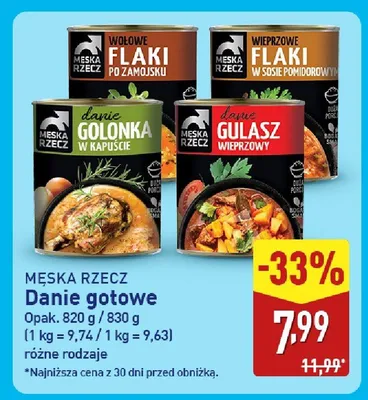 Danie gotowe, różne rodzaje promocja w Aldi