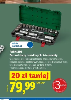 Zestaw kluczy nasadowych Parkside 24-pak promocja w Lidl