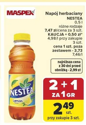 Napój herbaciany Nestea Lemon promocja w Carrefour Market