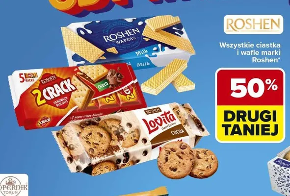 Ciastka i wafle Roshen promocja w Carrefour