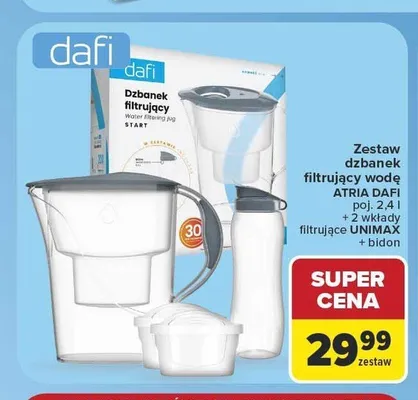 Zestaw dzbanek filtrujący wodę Atria Dafi promocja w Carrefour