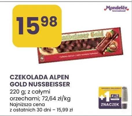 Czekolada Alpen Gold Nussbeisser promocja w Stokrotka