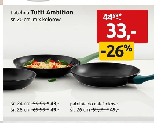 Patelnia do naleśników Tutti Ambition śr. 26cm promocja w Black Red White