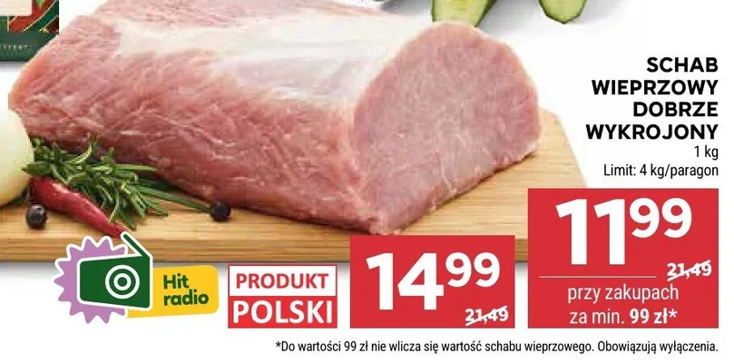 Schab wieprzowy dobrze wykrojony promocja w Stokrotka