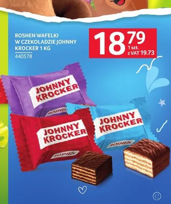 Wafelki w czekoladzie Johnny Krocker mleczne Roshen promocja w Selgros