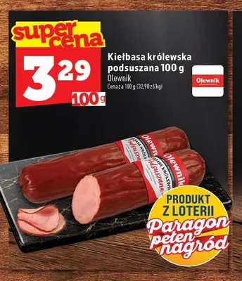 Kiełbasa królewska podsuszana Olewnik promocja w TOPAZ