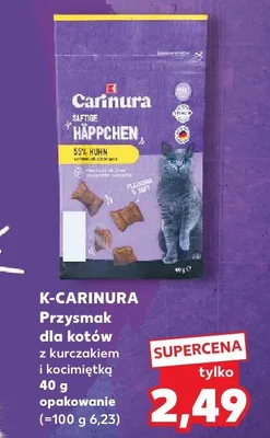 Przysmak dla kotów z kurczakiem i kocimiętką 40g opakowanie promocja w Kaufland