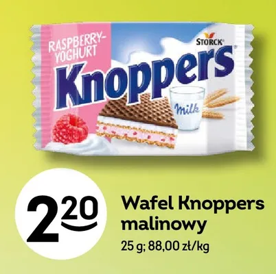 Wafel Knoppers malinowy promocja w Żabka