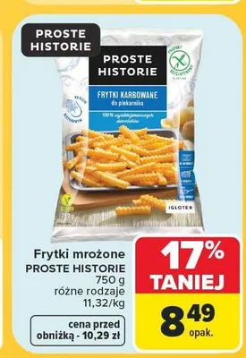 Frytki mrożone karbowane Proste Historie promocja w Carrefour Market