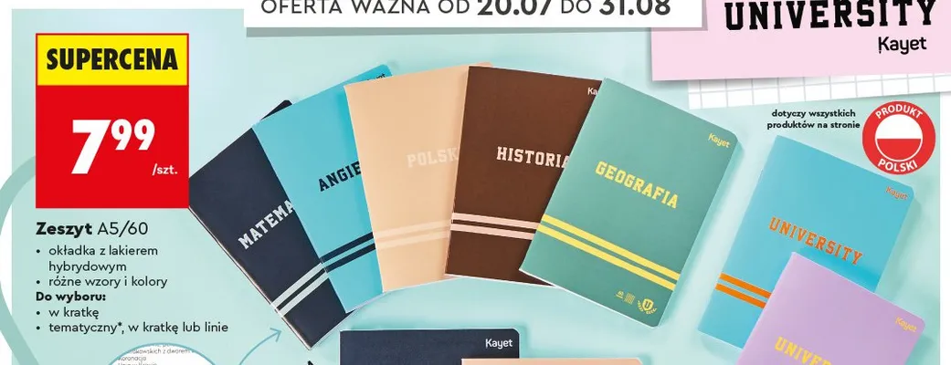 Zeszyt A5/60 Kayet promocja w Biedronka
