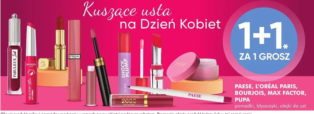 Pomadki, błyszczyki, olejki do ust promocja w Super-Pharm