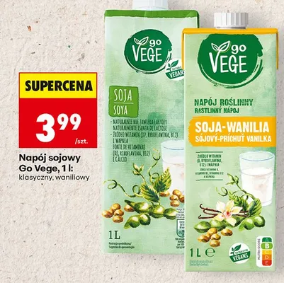 Napój sojowy Go Vege, soja klasyczny promocja w Biedronka