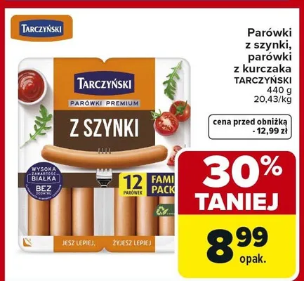 Parówki z szynki Tarczyński promocja w Carrefour