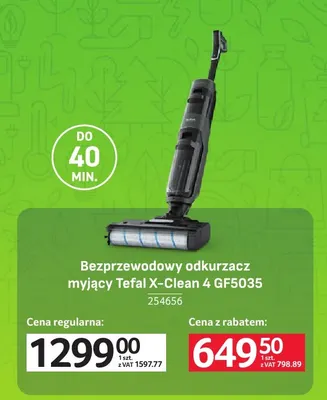 Bezprzewodowy odkurzacz myjący Tefal X-Clean 4 GF5035 promocja w Selgros