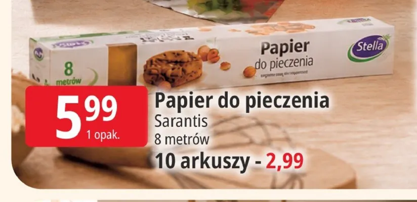 Papier do pieczenia Stella 10 arkuszy promocja w Leclerc