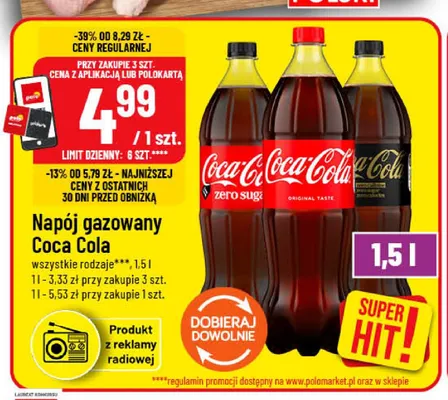 Napój gazowany Coca-Cola promocja w POLOmarket
