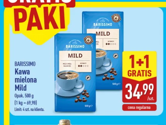 Kawa mielona Barissimo Mild promocja w Aldi