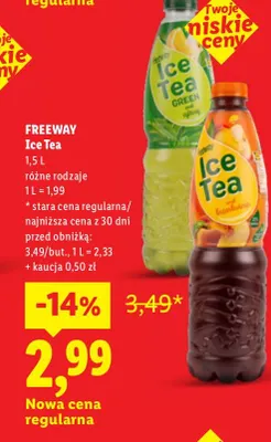 Herbata mrożona Freeway Ice Tea brzoskwinia promocja w Lidl