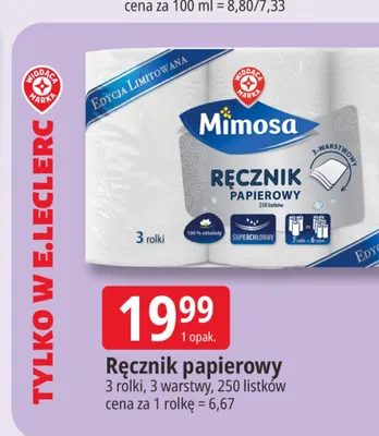 Ręcznik papierowy Mimosa promocja w Leclerc
