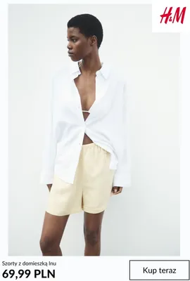 Szorty z domieszką lnu H&M promocja w H&M
