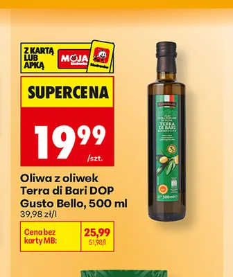 Oliwa z oliwek Terra di Bari DOP Gusto Bello promocja w Biedronka