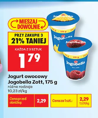 Jogurt owocowy Jogobella Zott promocja w Biedronka
