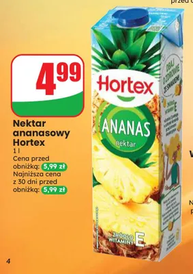 Nektar ananasowy Hortex promocja w Dino