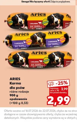 Karma dla psów Aries z kurczakiem promocja w Kaufland