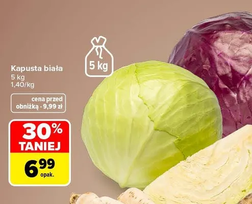 Kapusta biała promocja w Carrefour