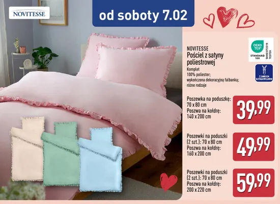Pościel z satyny poliestrowej NOVITESSE promocja w Aldi