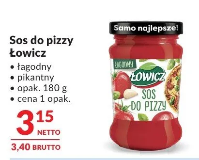 Sos do pizzy Łowicz łagodny - pikantny promocja w Makro
