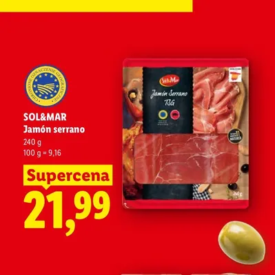 Szynka Jamón serrano Sol&Mar promocja w Lidl