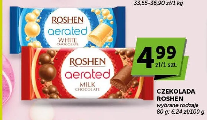 Czekolada ROSHEN aerated White Chocolate promocja w Groszek
