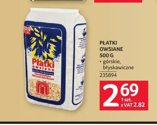 Płatki owsiane błyskawiczne Melvit promocja w Selgros