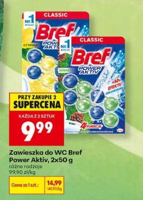 Zawieszka do WC Bref Power Aktiv 2-pak promocja w Biedronka