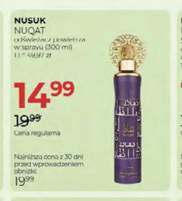Odświeżacz powietrza w sprayu Nusuk Nuqat promocja w Drogerie Jawa