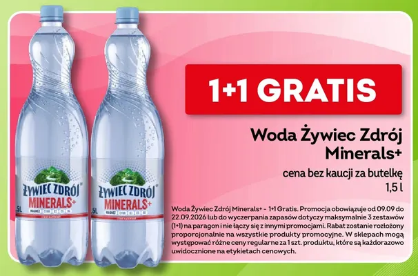 Woda niegazowana Żywiec Zdrój Minerals+ promocja w Żabka