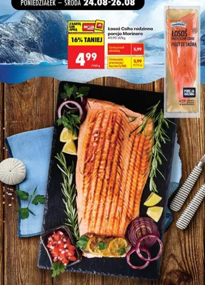 Łosoś pacyficzny Coho filet ze skórą Marinero porcja rodzinna promocja w Biedronka