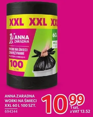 Worki Anna Zaradna na śmieci XXL 60 L 100 szt. promocja w Selgros