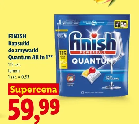 Kapsułki do zmywarki Quantum All in 1 lemon promocja w Lidl