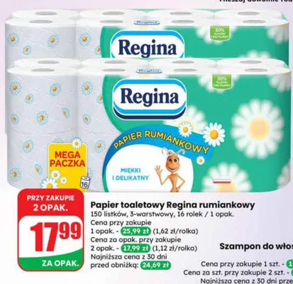 Papier toaletowy rumiankowy promocja w Dino