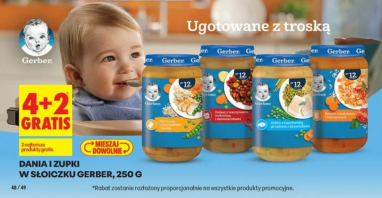Dania i zupki w słoiczku Gerber promocja w Biedronka