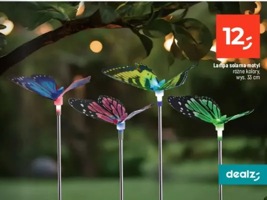 Lampka solarna motyl różne kolory promocja w Dealz