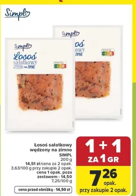 Łosoś sałatkowy wędzony na zimno promocja w Carrefour Market