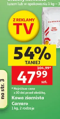 Kawa ziarnista Carraro Aroma e Gusto Intenso promocja w Auchan