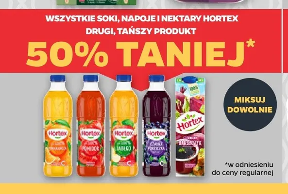 Soki, napoje i nektary Hortex promocja w Netto