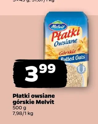 Płatki owsiane górskie Melvit promocja w Netto