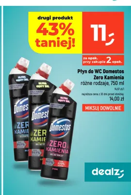 Płyn do WC Domestos Zero Kamienia promocja w Dealz